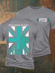 Herren T-Shirt „PTSD Awareness Veteran“ mit Aufdruck
