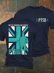 Herren T-Shirt „PTSD Awareness Veteran“ mit Aufdruck