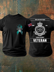 Herren-T-Shirt mit Aufdruck „PTSD Awareness Veteran Police“