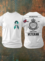 Herren-T-Shirt mit Aufdruck „PTSD Awareness Veteran Police“