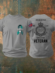 Herren-T-Shirt mit Aufdruck „PTSD Awareness Veteran Police“