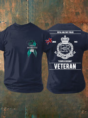 Herren-T-Shirt mit Aufdruck „PTSD Awareness Veteran Police“