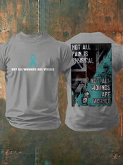 Herren T-Shirt mit Aufdruck „PTSD-Aufklärung Veteran“