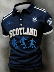 Herren Polo-Shirt mit Schottland-Aufdruck für Fußballliebhaber