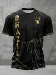Herren T-Shirt mit Aufdruck „Liebhaber des brasilianischen Fußballs“