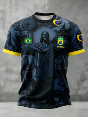 Herren-T-Shirt mit Brasilien-Fußball-Liebhaber-Aufdruck