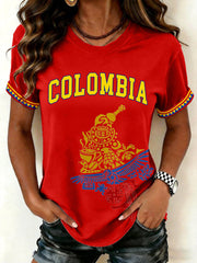 Damen T-Shirt mit Kolumbien-Aufdruck