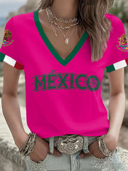 Damen T-Shirt mit Mexiko-Fußball-Motiv