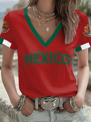 Damen T-Shirt mit Mexiko-Fußball-Motiv