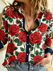 Hemden mit Rosenprint für Damen