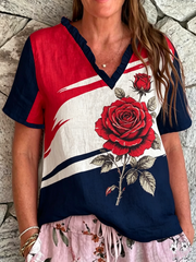 Damen-T-Shirt mit Rosenprint