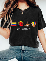 Damen T-Shirt, gewaschen, Kolumbien