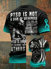 Herren T-Shirt mit PTSD-Bewusstsein und Veteranen-Print