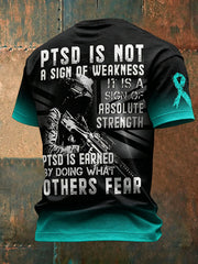 Herren T-Shirt mit PTSD-Bewusstsein und Veteranen-Print