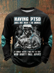 Waffle-Tops für Herren mit Aufdruck „PTSD Awareness Veteran“