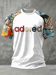 Bedrucktes Herren-T-Shirt mit kurzen Ärmeln „Adored“