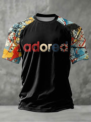 Bedrucktes Herren-T-Shirt mit kurzen Ärmeln „Adored“