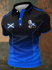 Herren Polo-Shirt mit Schottland-Aufdruck für Fußballliebhaber