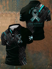 Herren Polohemd mit Aufdruck „PTSD Awareness Veteran“