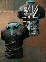 Herren-Poloshirt mit PTSD-Awareness-Print für Veteranen