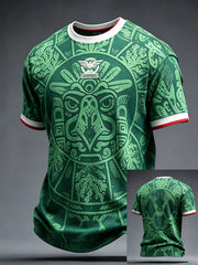 Herren Mexiko Fußball-Liebhaber-Kunst bedrucktes T-Shirt