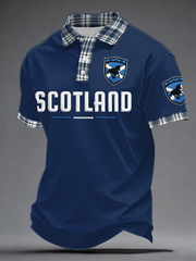 Herren Polo-Shirt mit Schottland-Aufdruck für Fußballliebhaber