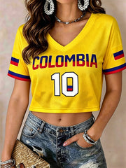 Damen Kolumbien V-Ausschnitt Crop Top