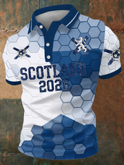 Herren Polo-Shirt mit Schottland-Aufdruck für Fußballliebhaber