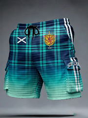 Herren UK Fußballliebhaber Schottland bedruckte karierte Shorts