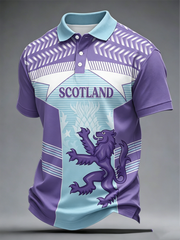 Herren Polohemd mit Schottland-Druck