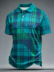 Herren Polo-Shirt mit Schottland-Aufdruck für Fußballliebhaber