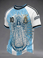 Herren Argentinien Fußball Kurzarm-T-Shirt