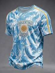Herren Argentinien Fußball Kurzarm T-Shirt
