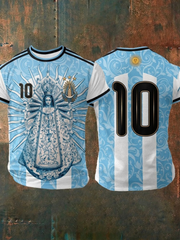 Herren Argentinien Fußball-Kurzarm-T-Shirt