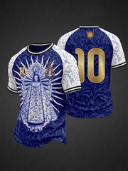 Herren Argentinien Fußball-Kurzarm-T-Shirt