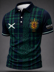 Herren Polo-Shirt mit Schottland-Aufdruck für Fußballliebhaber
