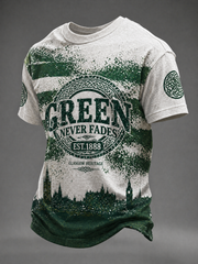 Herren T-Shirt mit schottischem Fußball-Liebhaber-Druck und kurzen Ärmeln