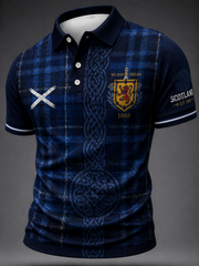 Herren Polo-Shirt mit Schottland-Aufdruck für Fußballliebhaber