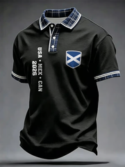 Herren Polo-Shirt mit Schottland-Aufdruck für Fußballliebhaber