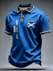 Herren Polo-Shirt mit Schottland-Aufdruck für Fußballliebhaber