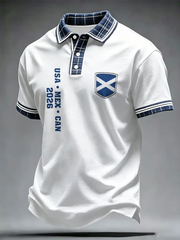 Herren Polo-Shirt mit Schottland-Aufdruck für Fußballliebhaber