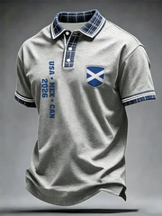 Herren Polo-Shirt mit Schottland-Aufdruck für Fußballliebhaber
