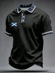 Herren Polohemd mit Schottland-Druck
