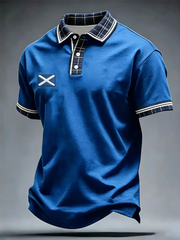Herren Polohemd mit Schottland-Druck