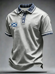Herren Polohemd mit Schottland-Druck