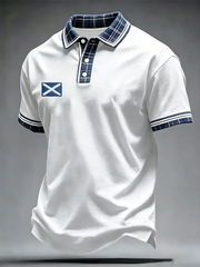 Herren Polohemd mit Schottland-Druck