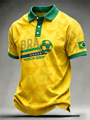 T-Shirt mit Rundhalsausschnitt für Herren: Brasilianischer Fußballfan