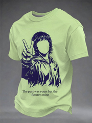 Herren-T-Shirt mit kurzen Ärmeln, Zitronenrosen-Musikliebhaber-Aufdruck