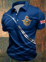 Herren Poloshirt mit britischem Air Force-Print