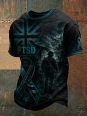 Herren-T-Shirt „PTSD Awareness Veteran“ mit Aufdruck